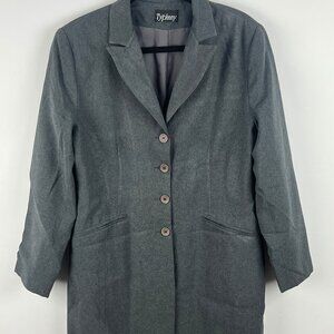 Typhany Blazer Jacket Size 14 Gray Long Sleeve 4 Button Lined Polyester